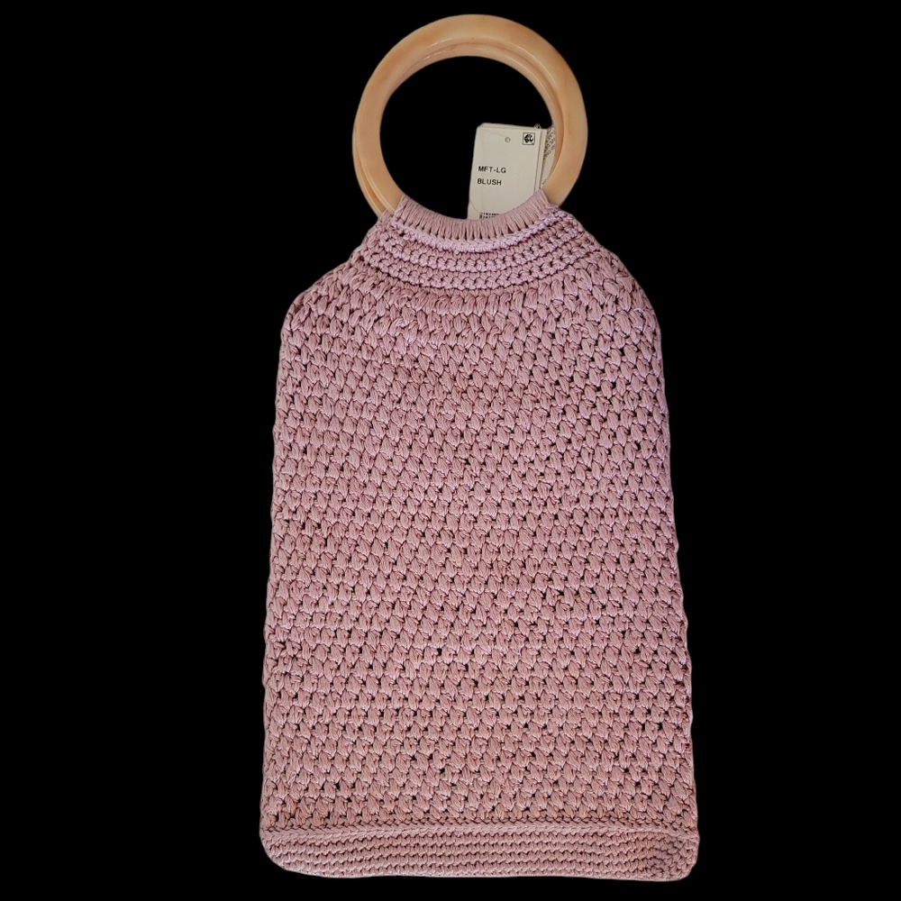 Binge Handbag, Artisan Handmade, Boho, Knitted, Blush, New With Tags